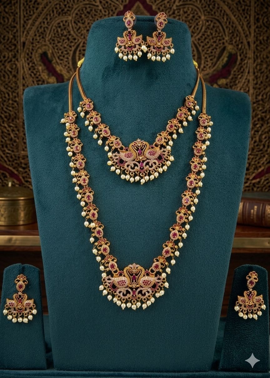 Aaram Necklace Sa0097 Pink With White