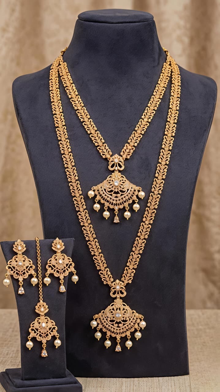 Aaram Necklace Combo Set Ac0014 White