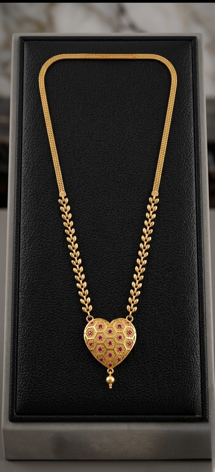 Forming Necklace Pink Stone Heart Dollar Nf0026