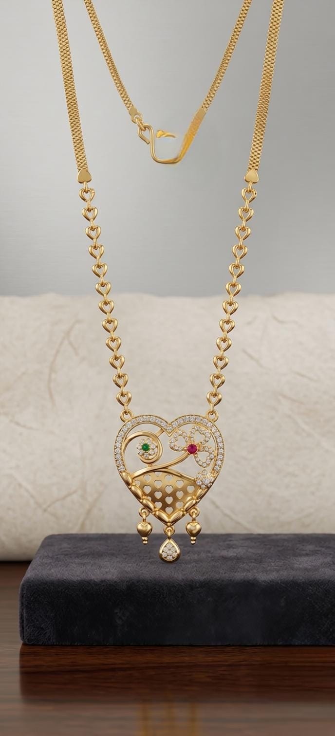 Heart Dollar Forming Necklace Multi Nf0031