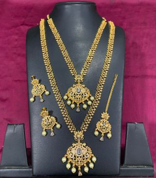 Stone Aaram Necklace Combo Set White Ac0017