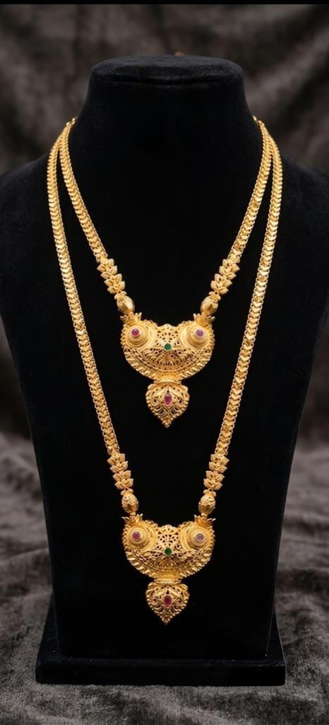 Stone Forming Aaram Necklace Pink With Green Sf0002