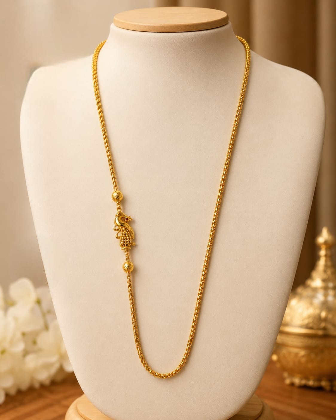 Peacock Ball Saradu Mogappu Chain Sm0034