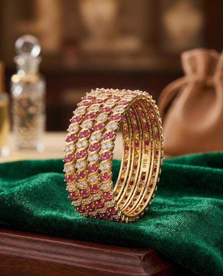 2.10 Ad Stone Bangle Pink With White 210ad0005