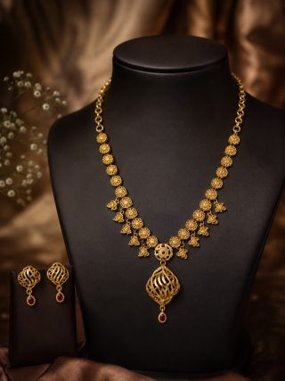 Forming Necklace With Ear Ring Fn0019