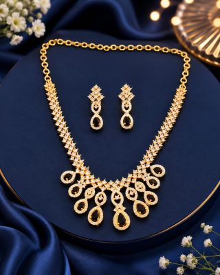 Ad Stone Necklace With Ear Ring An0054