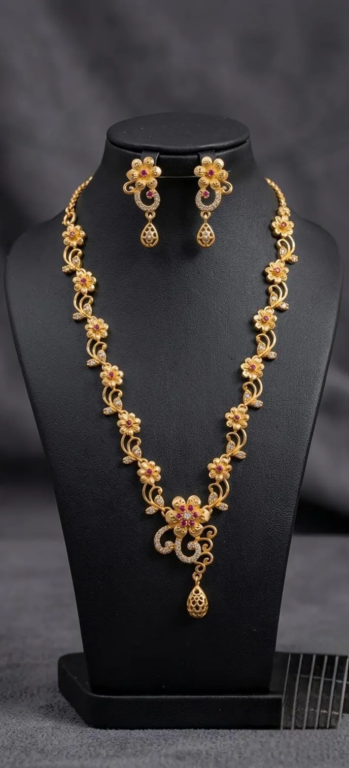 Forming Necklace With Ear Ring
